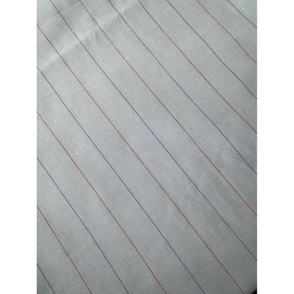Pinstripe Shirting Fabric 2.56 Yards Light Blue Red Blue Stripe 62" Wide DIY